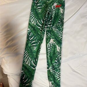 Goldsheep Tropical Green Leaf Leggings